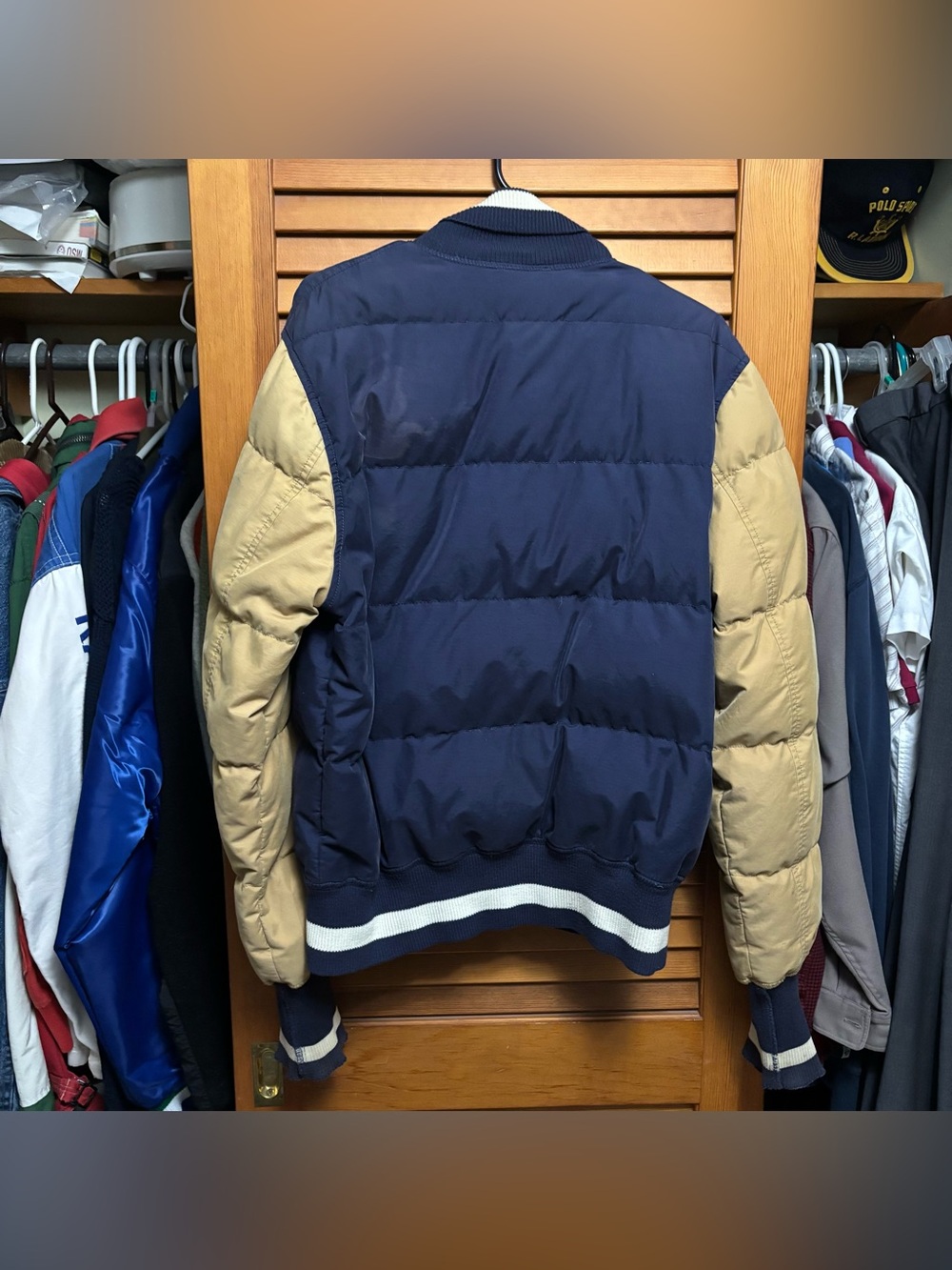 Vintage Rugby Ralph Lauren 2004 Down Puffer Varsity Jacket Crest Mens Medium - Picture 2 of 10